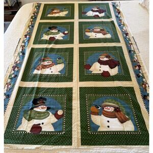 Angela Anderson Fabric Cranston Christmas Snowman Panel 8 Blocks
